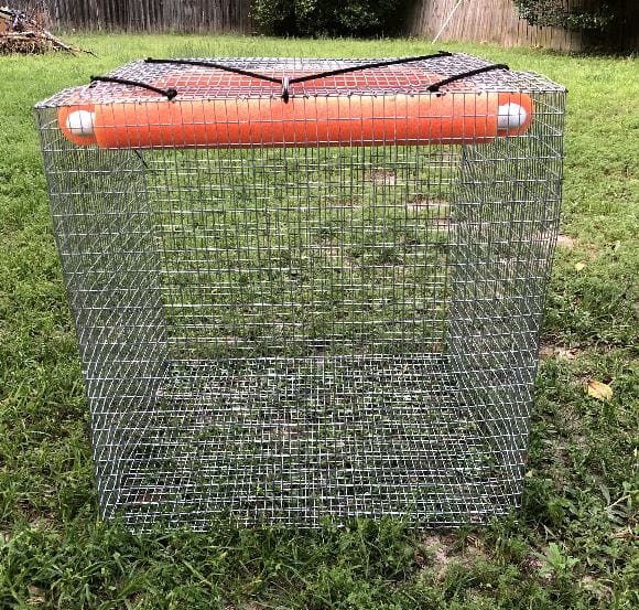 1m Nylon Fish Net Alloy Fish Trap Live Fishing Cage Basket