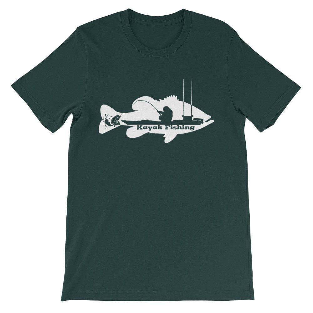 Kayak Bass Fishing T Shirt white print Reel Texas Outdoors
